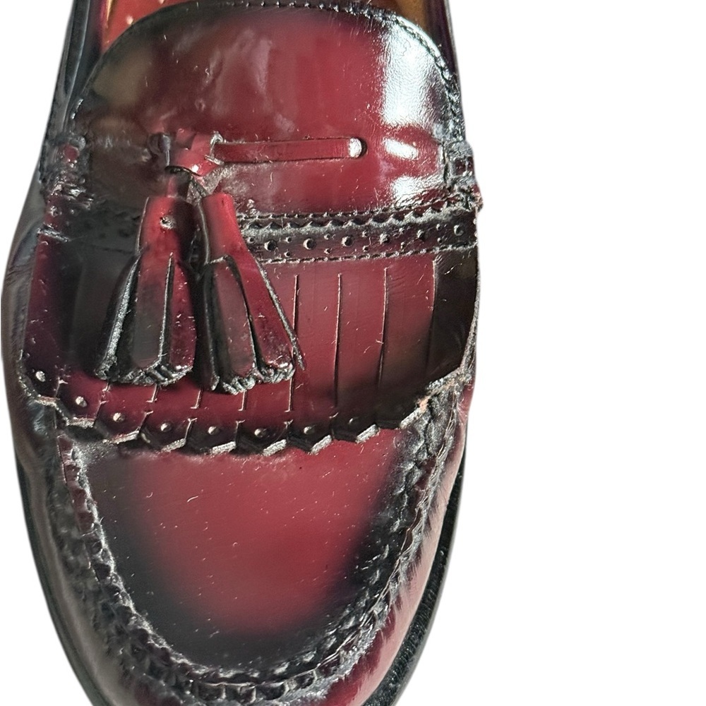 G.H. Bass Burgundy Leather Tassel Loafers Size 11 1/2 D - Picture 7 of 9